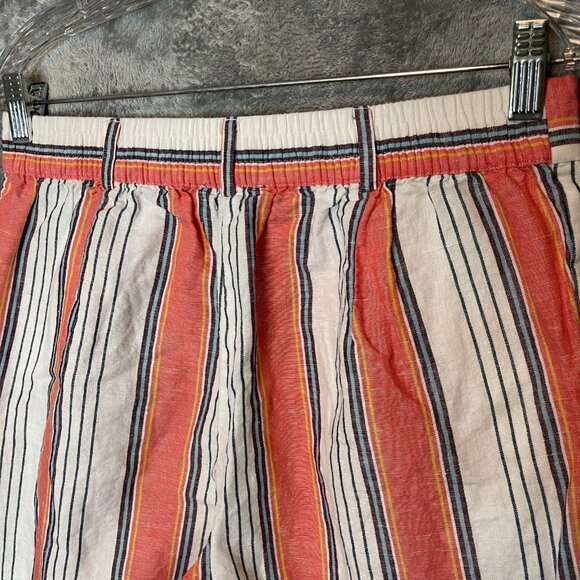 Tommy Hilfiger Women Retro Striped Coastal Preppy Linen Blend Cropped Pant S - Picture 6 of 11